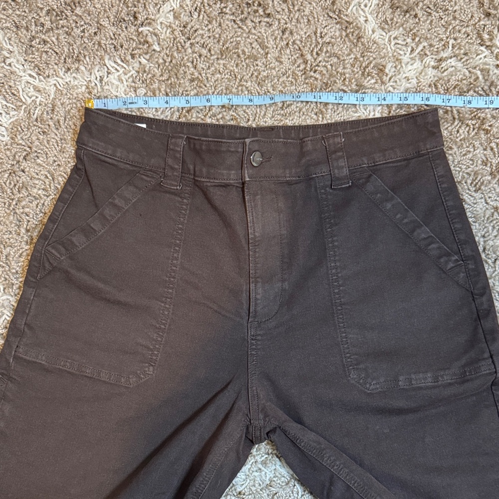 Joe’s Jeans Chloe Utility High Rise Wide Leg Jeans Coffee Bean Brown size 33 - Picture 12 of 16